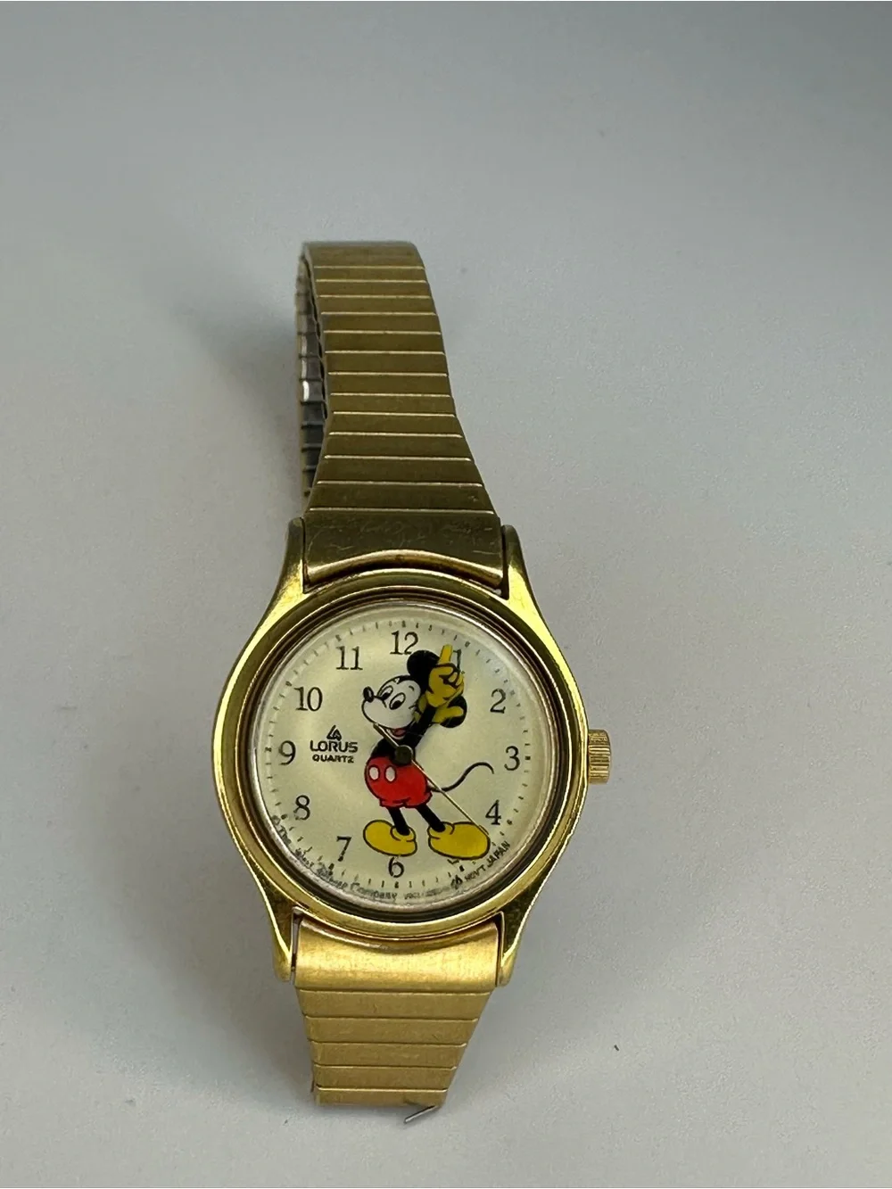 Lorus Gold Tone and Cream Mickey Mouse Quartz Watch
